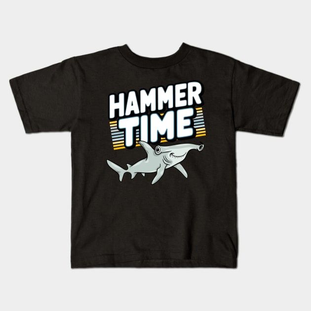 Hammer Time Diving with Hammerhead Sharks Kids T-Shirt by Oceanutz